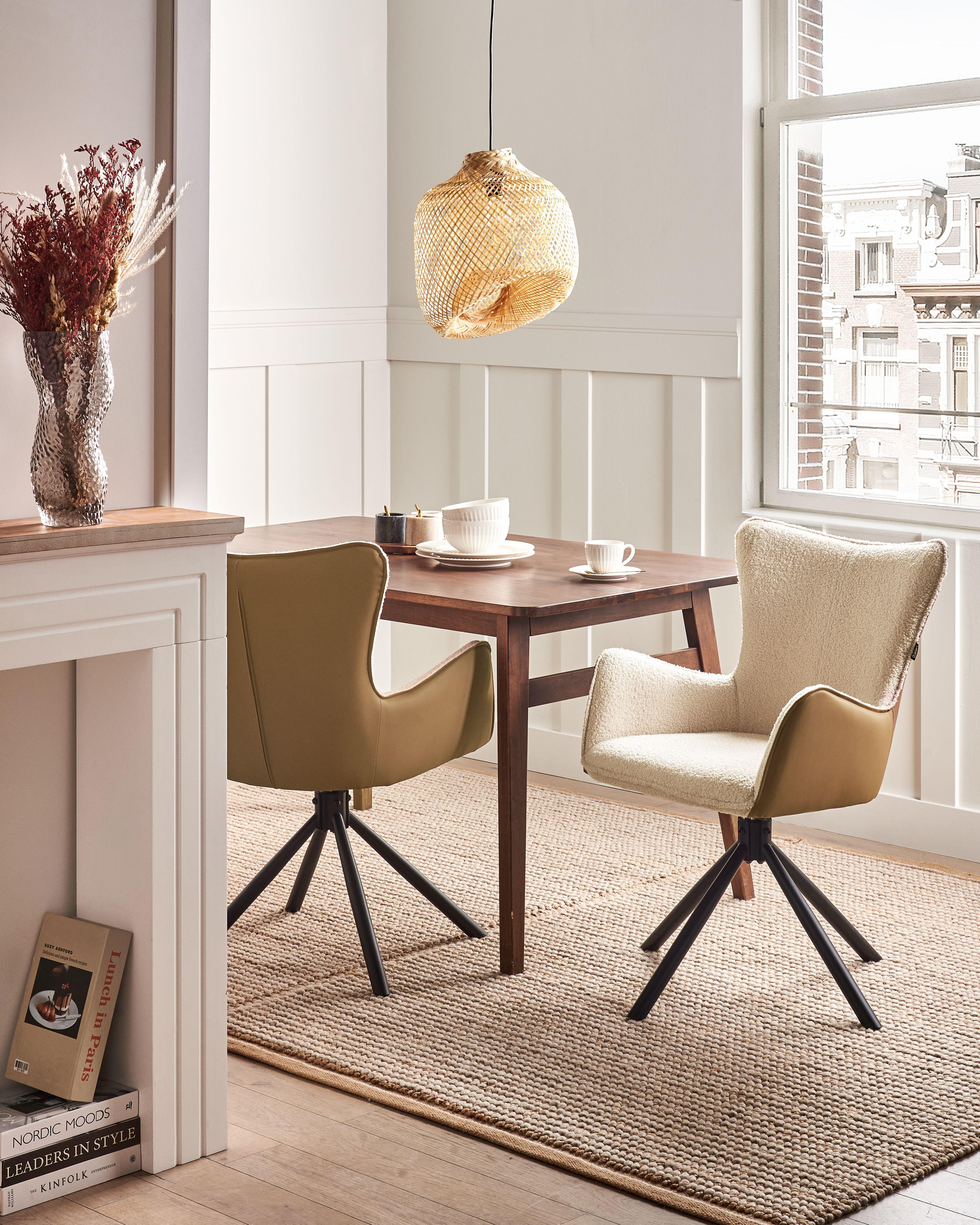 Beliani Esszimmerstuhl 2er Set aus Bouclé Modern NOVI  