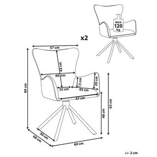 Beliani Esszimmerstuhl 2er Set aus Bouclé Modern NOVI  