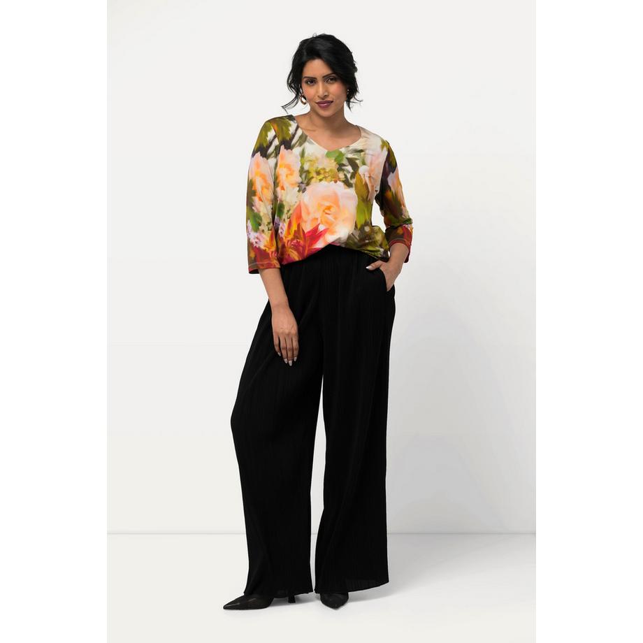 Ulla Popken Pantaloni Marlene plissettati gamba larga cintura elastica  