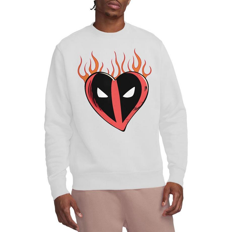 Deadpool Heart Flames Sweatshirt  