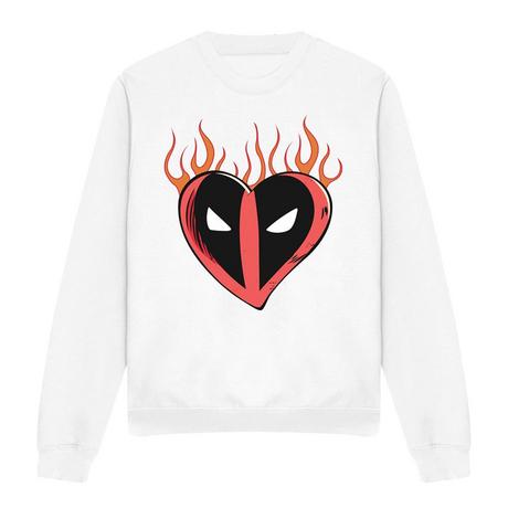 Deadpool Heart Flames Sweatshirt  