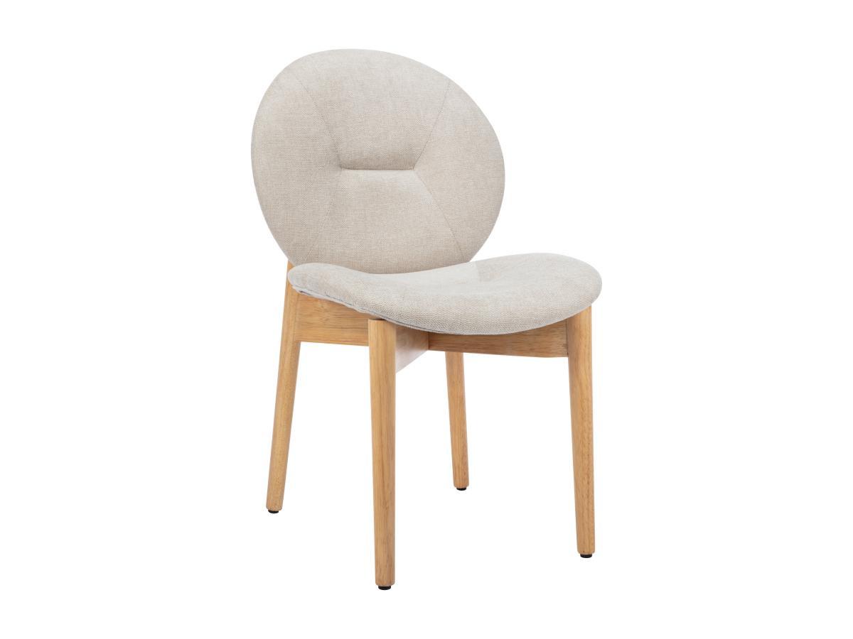 Vente-unique Sedia in Tessuto e Legno di hevea Beige - Lotto di 2 - ISADIO  