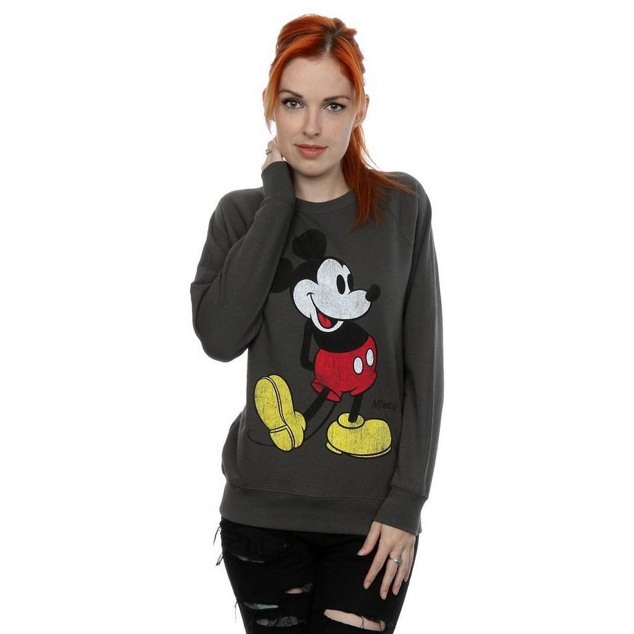 Disney Mickey Mouse Bedrucktes Rundhals-Sweatshirt  