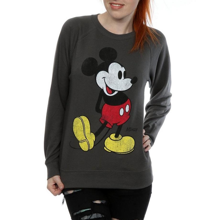 Disney Mickey Mouse Bedrucktes Rundhals-Sweatshirt  