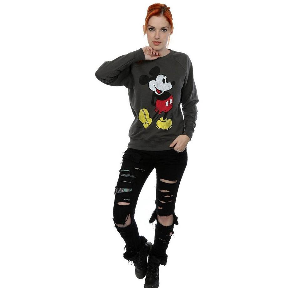 Disney Mickey Mouse Bedrucktes Rundhals-Sweatshirt  