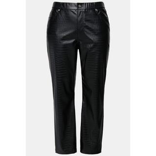 Studio Untold  Pantalon imitation cuir, imprimé croco, 5 poches 