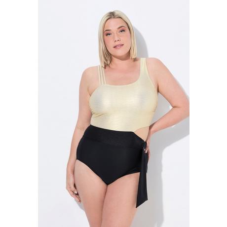 Ulla Popken Costume da bagno Coppe Morbide Cut-Out Laterale Motivo Onde  