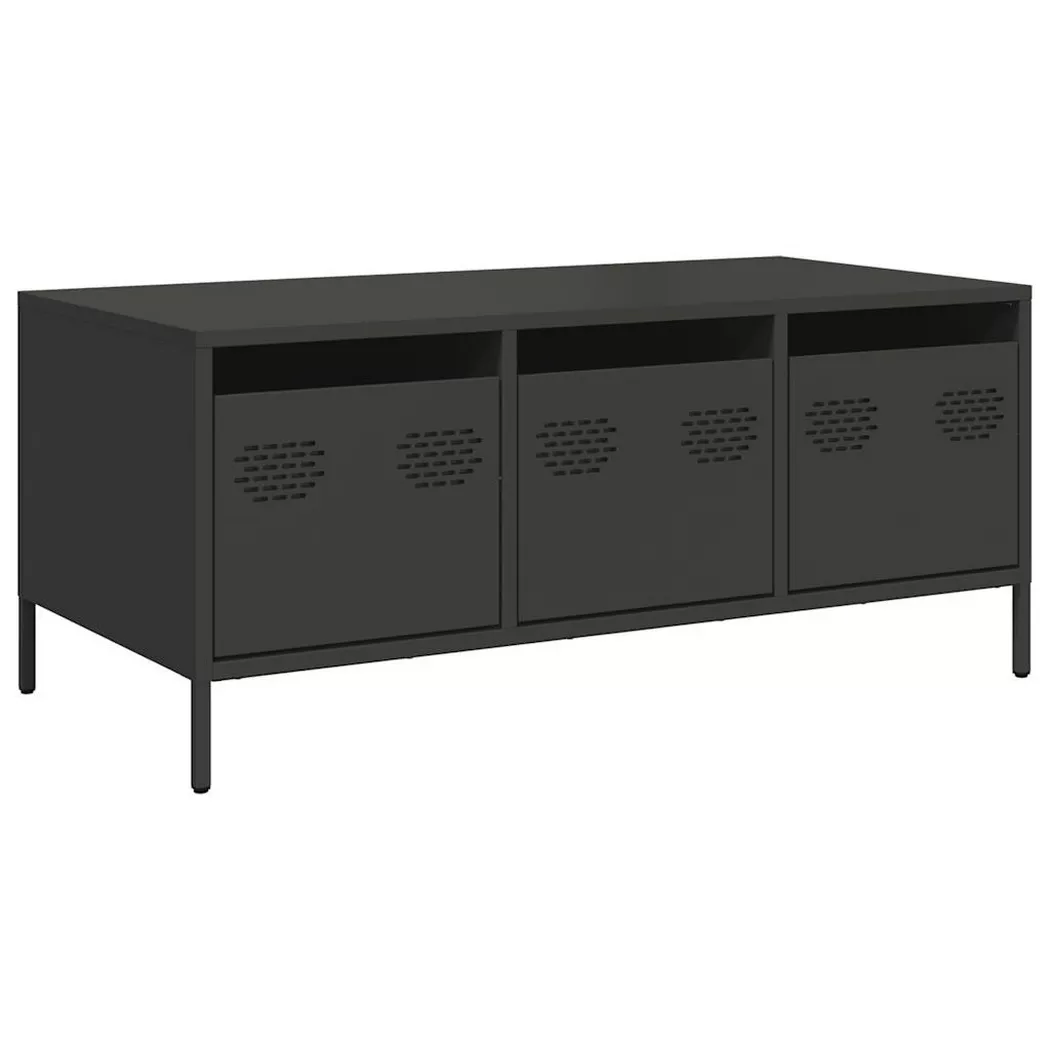 vidaXL Table basse noir 101,5x50x43,5 cm acier laminé à froid