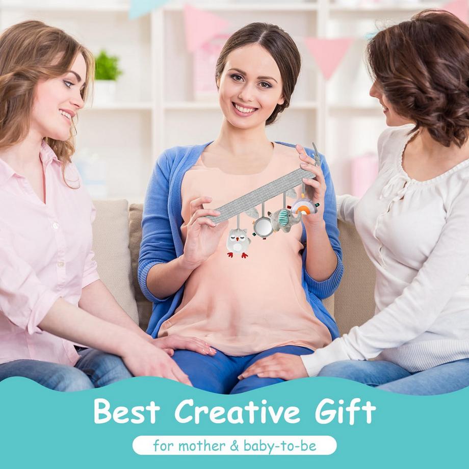 Activity-board  Jouet de carrosse pour bébé, chaîne d'activité en spirale pour bébé, jouet suspendu pour bébé, spirale en tissu pour saisir et sentir avec une cloche 