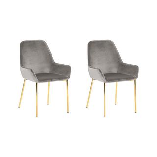 Beliani Lot de 2 chaises de salle à manger en Velours Moderne LOVERNA  