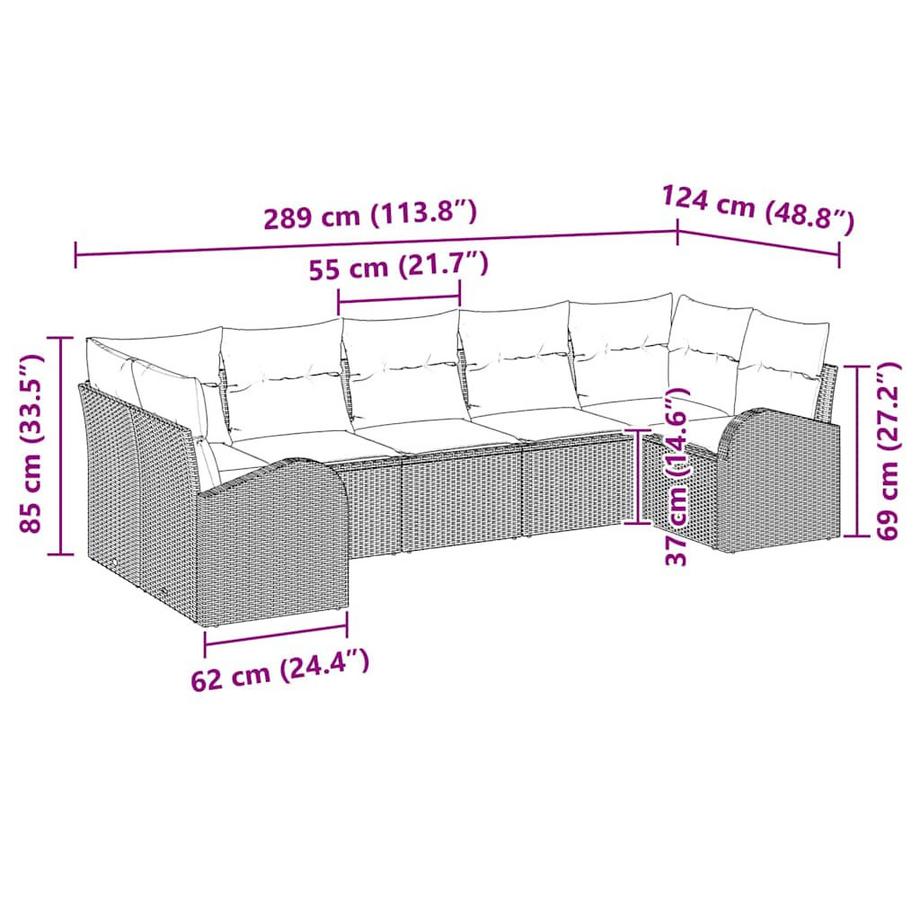 VidaXL Gartensofa-set poly-rattan  