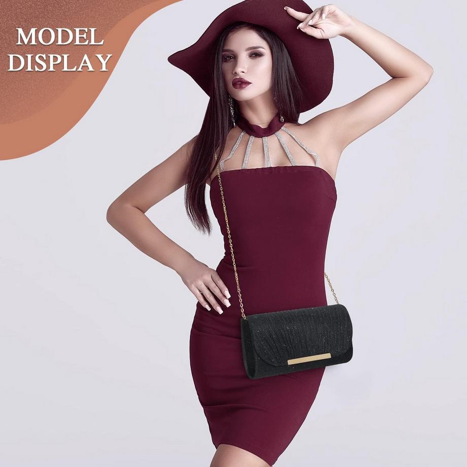 Only-bags.store Modische Abend Clutch Tasche mit Kette  