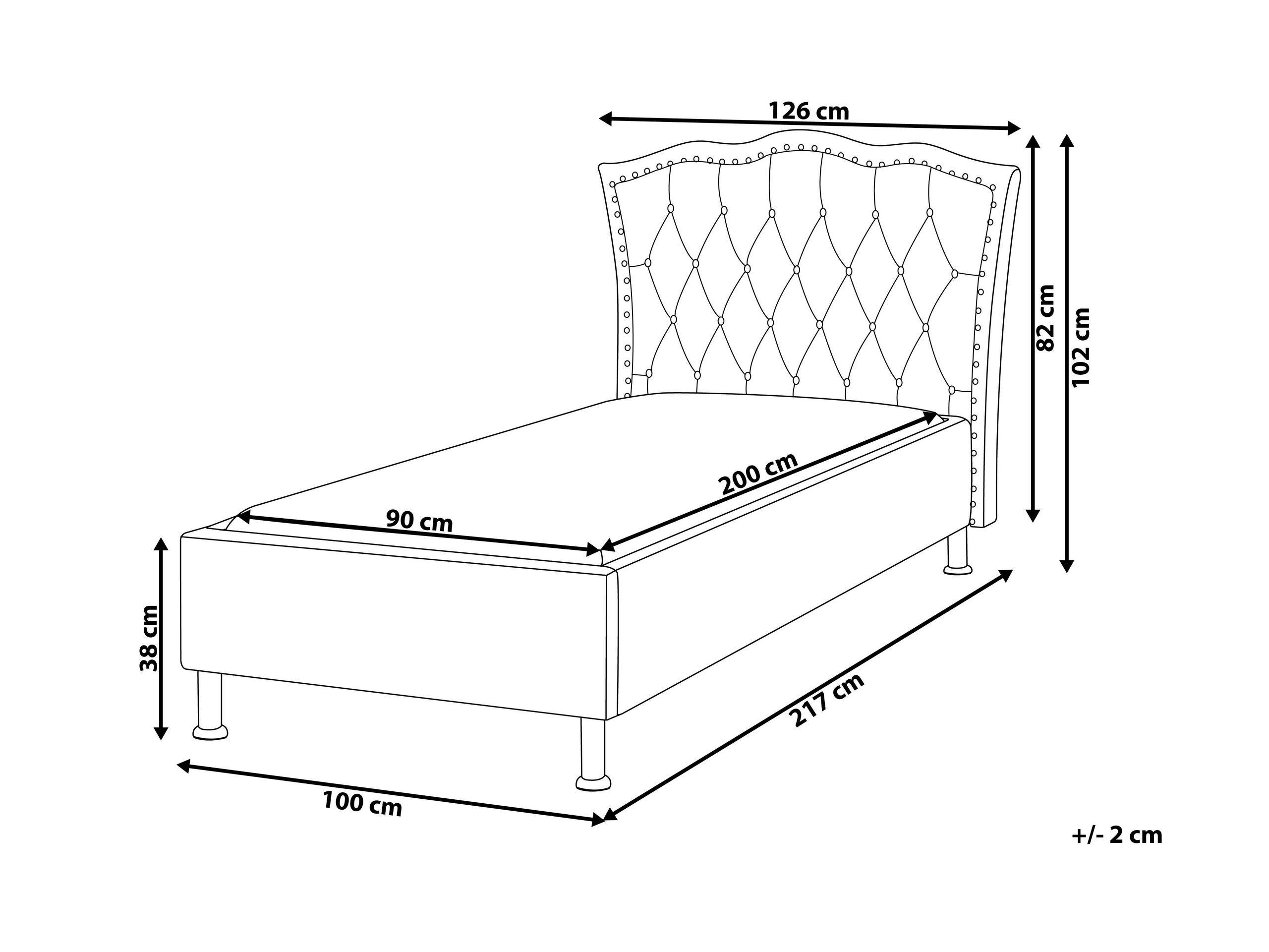 Beliani Letto en Velluto Glamour METZ  