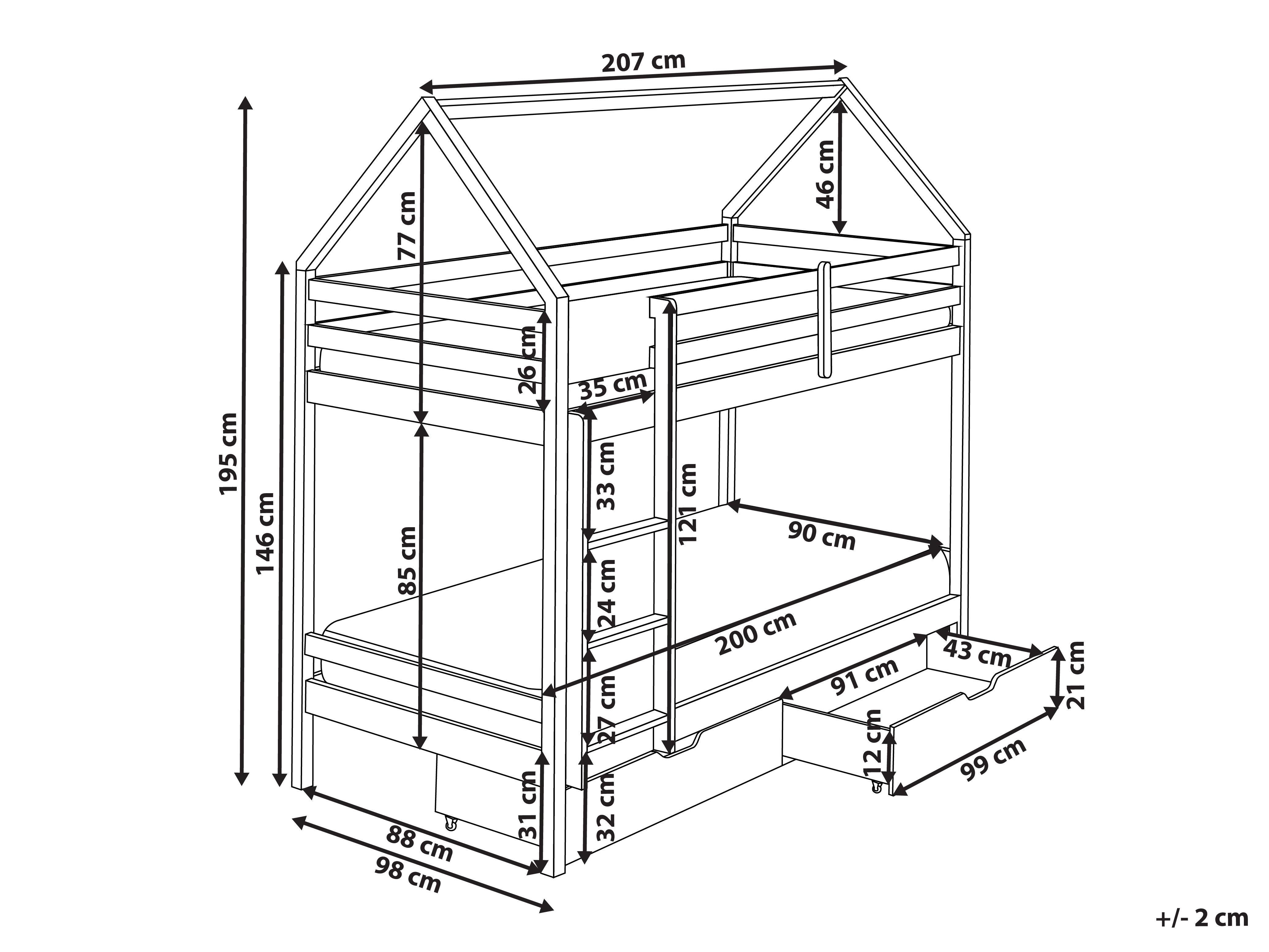 Beliani Letto a castello con cassetti en Legno di pino Scandinavo TERNAS  