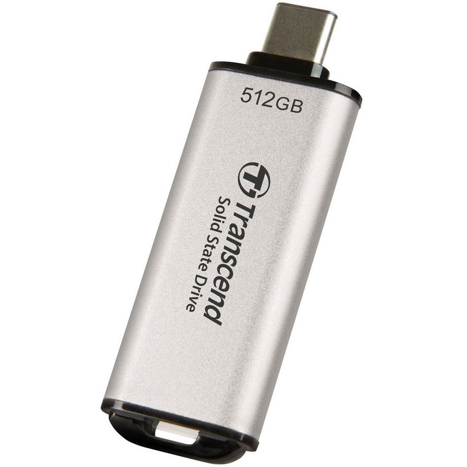 Tragbare Mini-SSD ESD300C USB-C 500 Gb 10 Gbit/s (R1050/W950 Mbit/s) Silber