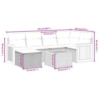 VidaXL set divano da giardino Polirattan  