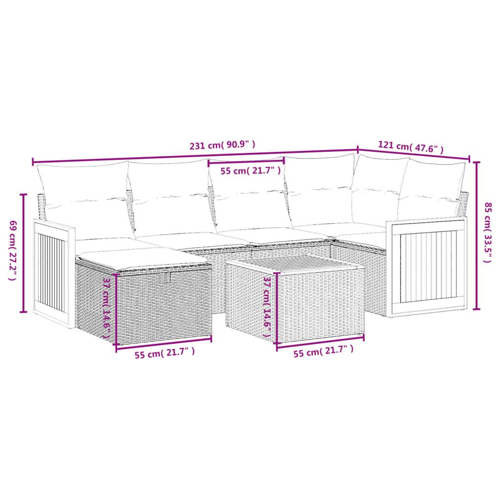 VidaXL Ensemble de canapés de jardin rotin synthétique  