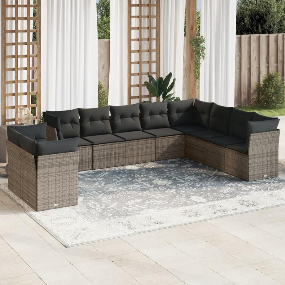 VidaXL set divano da giardino Polirattan  