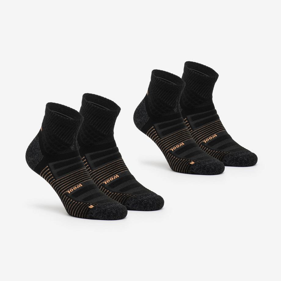 Chaussettes de randonnée mi-hautes 2 paires - Hike 900 laine mérinos