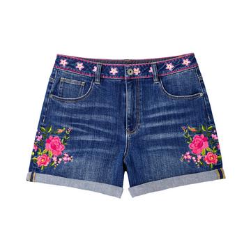 Floral bestickte Shorts