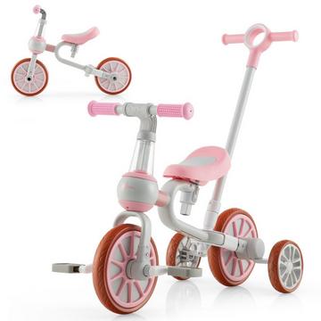 Bicicletta per bambini Bicicletta prescolare 4 in 1 con maniglia per genitori 37 x 72 x 101 cm rosa