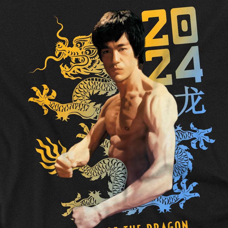 Bruce Lee  Year Of The Dragon Maglietta Due Toni 