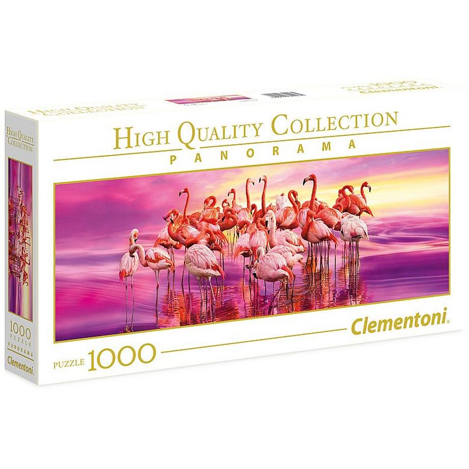 Clementoni  39427 Tanz der Flamingos – Puzzle 1000 Teile, Panorama Puzzle, Geschicklichkeitsspiel für die ganze Familie, Erwachsenenpuzzle ab 14 Jahren, ideal als Weihnachtsgeschenk 
