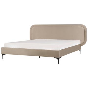 Bett mit Lattenrost aus Samtstoff Modern SUZETTE