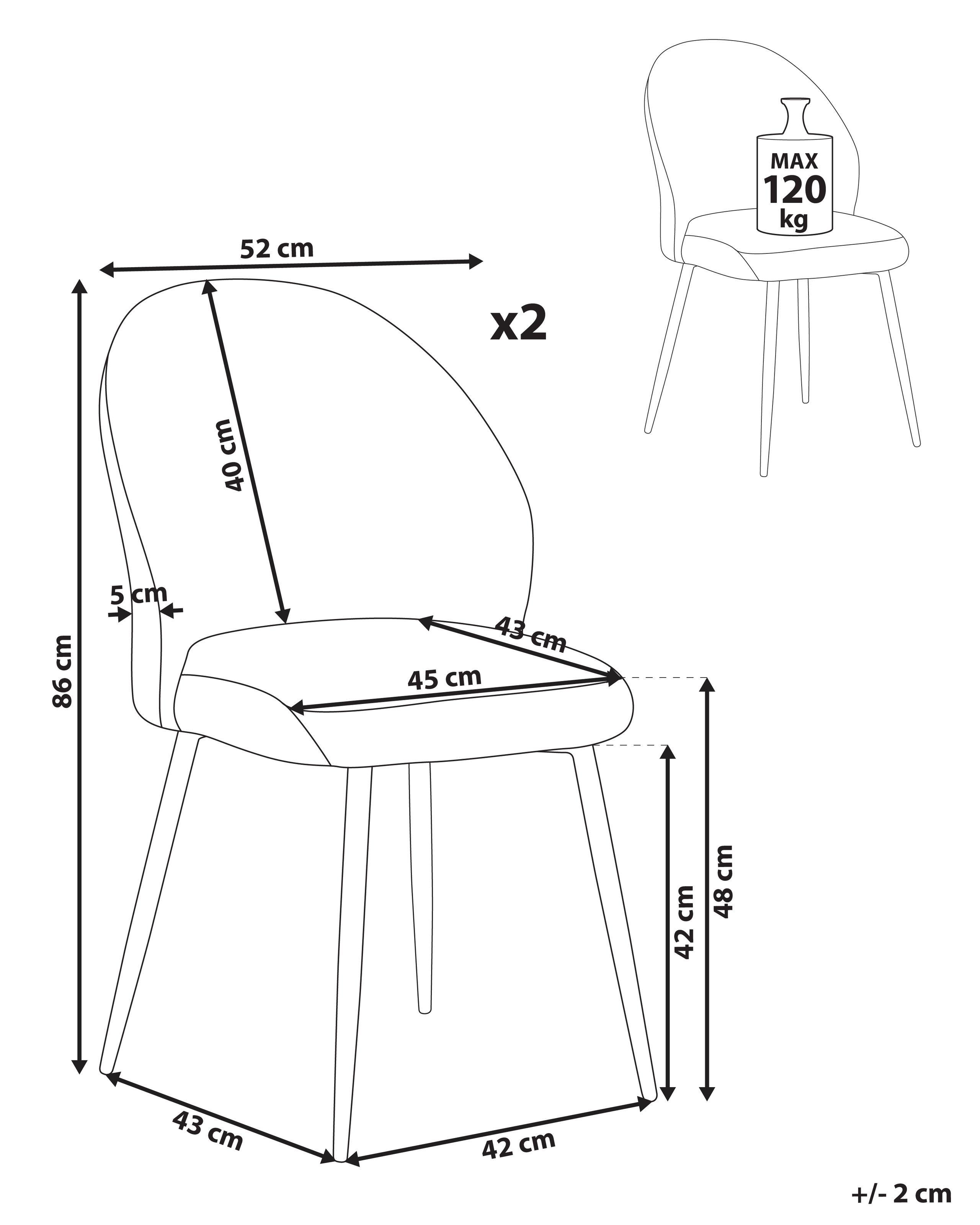 Beliani Esszimmerstuhl 2er Set aus Cord Modern ELOY  