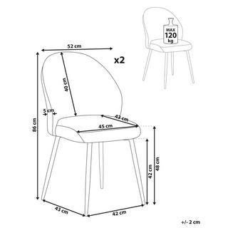 Beliani Esszimmerstuhl 2er Set aus Cord Modern ELOY  