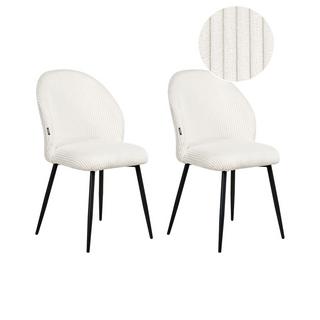 Beliani Esszimmerstuhl 2er Set aus Cord Modern ELOY  