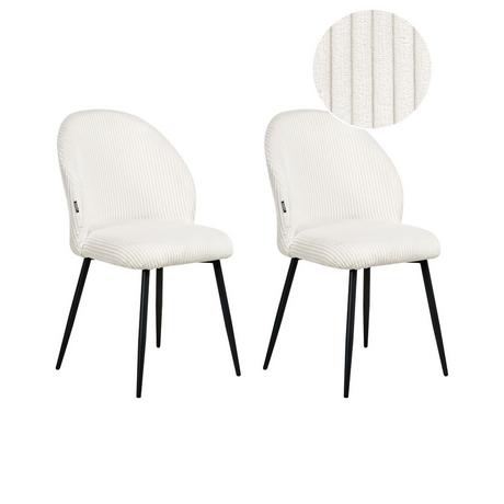 Beliani Esszimmerstuhl 2er Set aus Cord Modern ELOY  