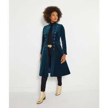 Langer Moleskin-Mantel im Military-Stil