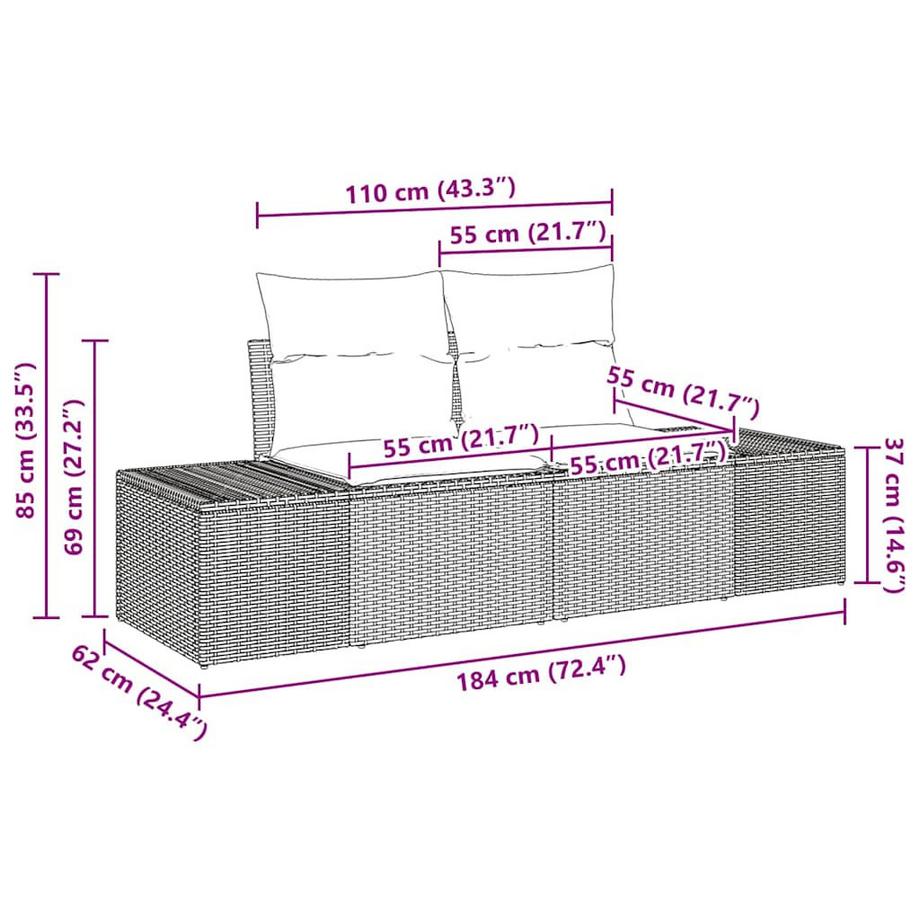 VidaXL Mobili da Esterno Polyrattan  