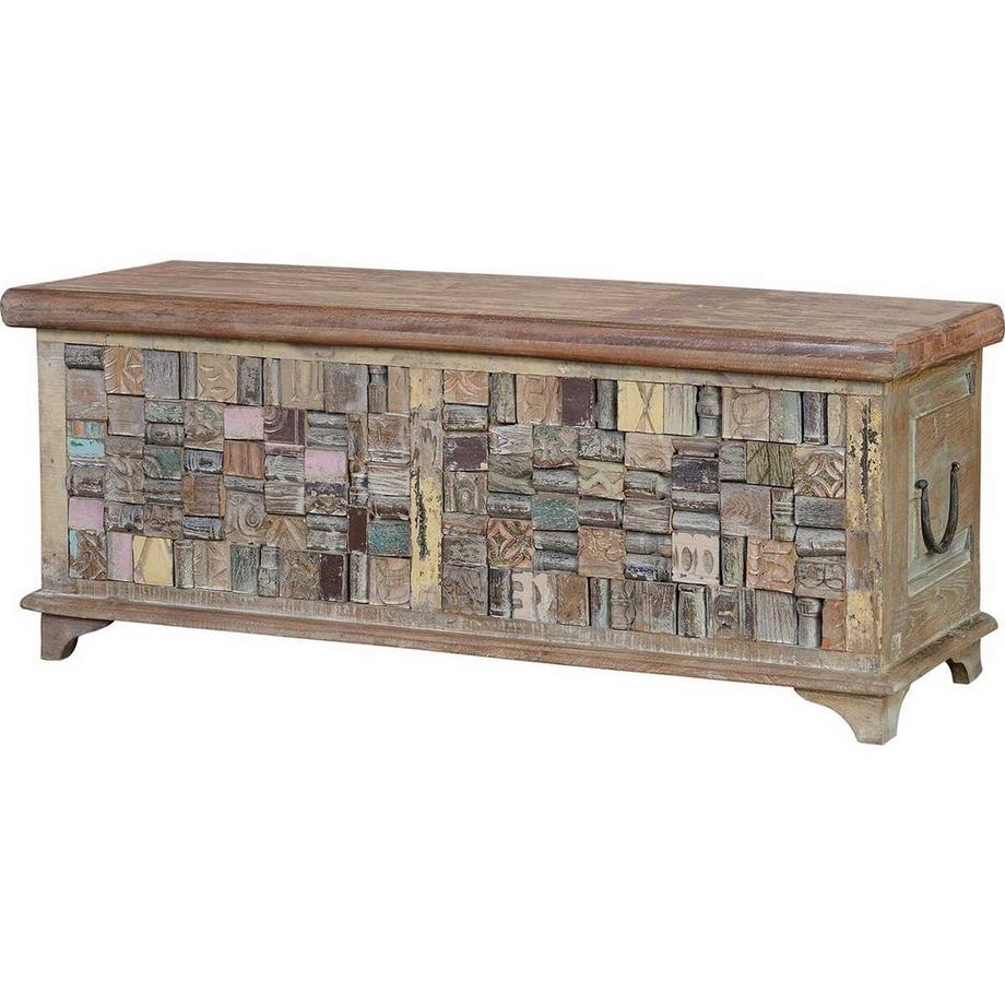 mutoni Truhe Holz recycelt multicolor 106x36  