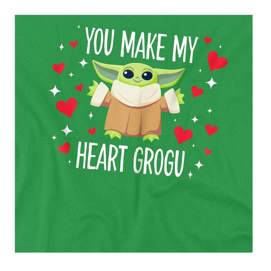 STAR WARS T-Shirt in Cotone Ringspun con Stampa Grogu  