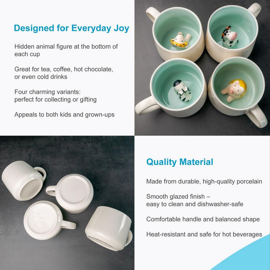 Intirilife Kaffeetasse Teetasse mit Motiv  