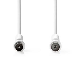 Nedis  Câble coaxial | IEC (Coax) mâle | IEC (Coax) femelle | Nickelé | 120 dB | 75 Ohm | Quatre blindages | 1.00 m | Rond | PVC | Blanc | Etiquette 