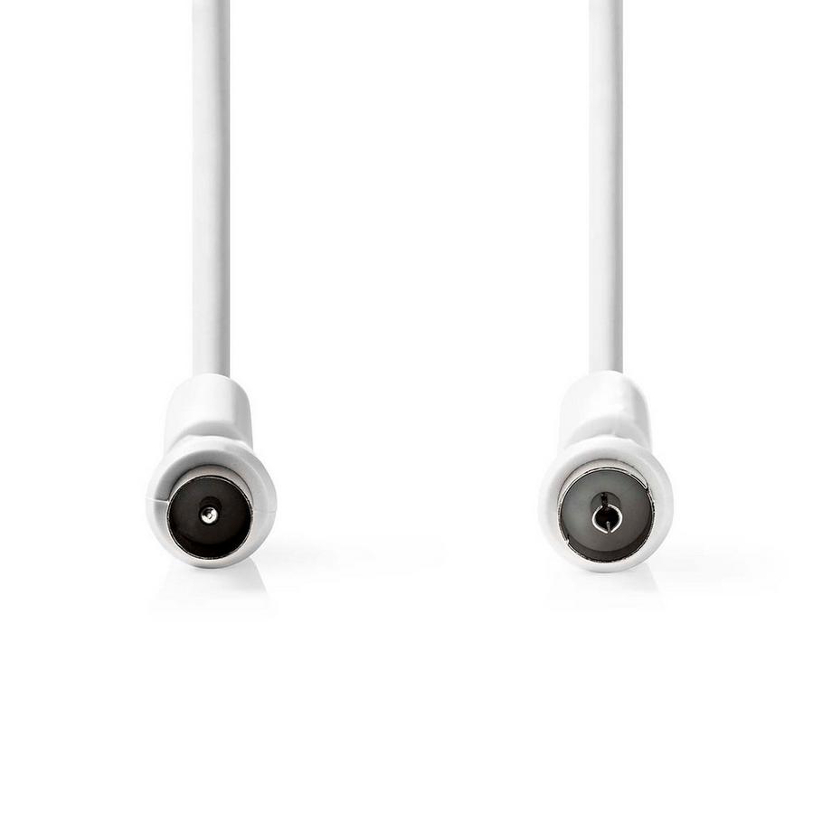 Nedis  Câble coaxial | IEC (Coax) mâle | IEC (Coax) femelle | Nickelé | 120 dB | 75 Ohm | Quatre blindages | 1.00 m | Rond | PVC | Blanc | Etiquette 