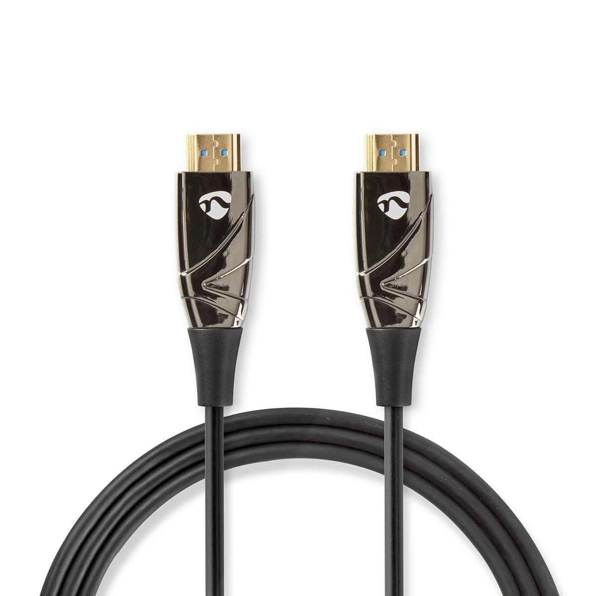Nedis  Aktives optisches High-Speed-HDMI-Kabel mit Ethernet | HDMI™ Connector | HDMI™ Connector | 4K@60Hz | 18 Gbps | 50,0 m | Rund | PVC | Schwarz | Geschenkbox 
