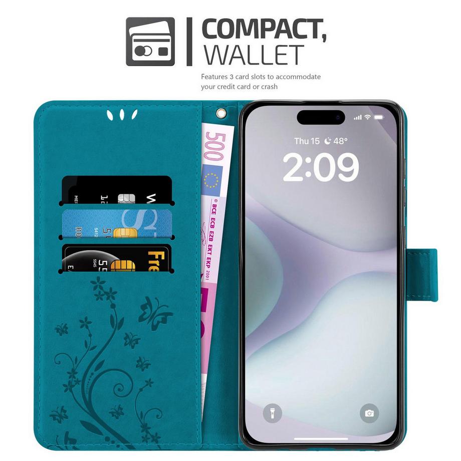 Cadorabo  iPhone 16 Hülle mit Blumen Muster 