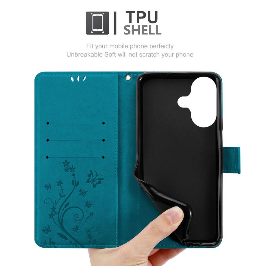 Cadorabo  iPhone 16 Hülle mit Blumen Muster 