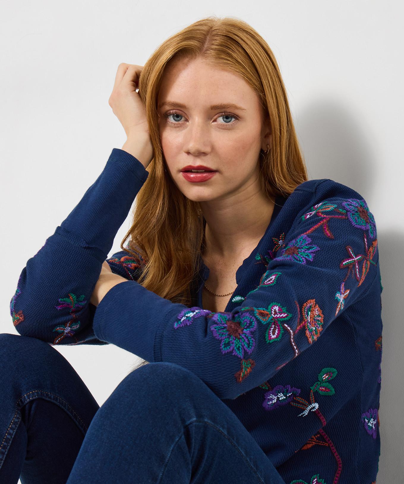 Joe Browns Stretch Jersey Top mit Stickerei  