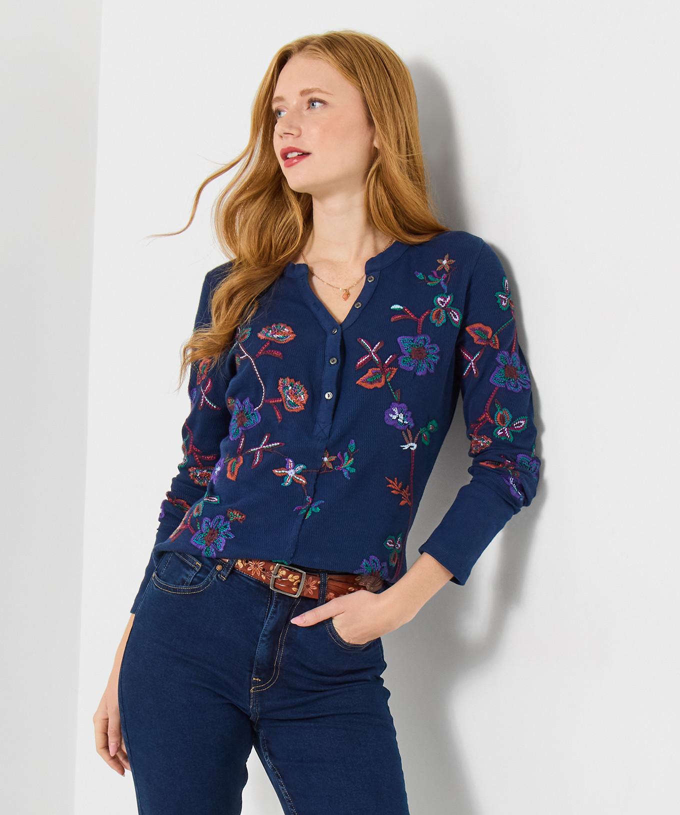 Joe Browns Stretch Jersey Top mit Stickerei  