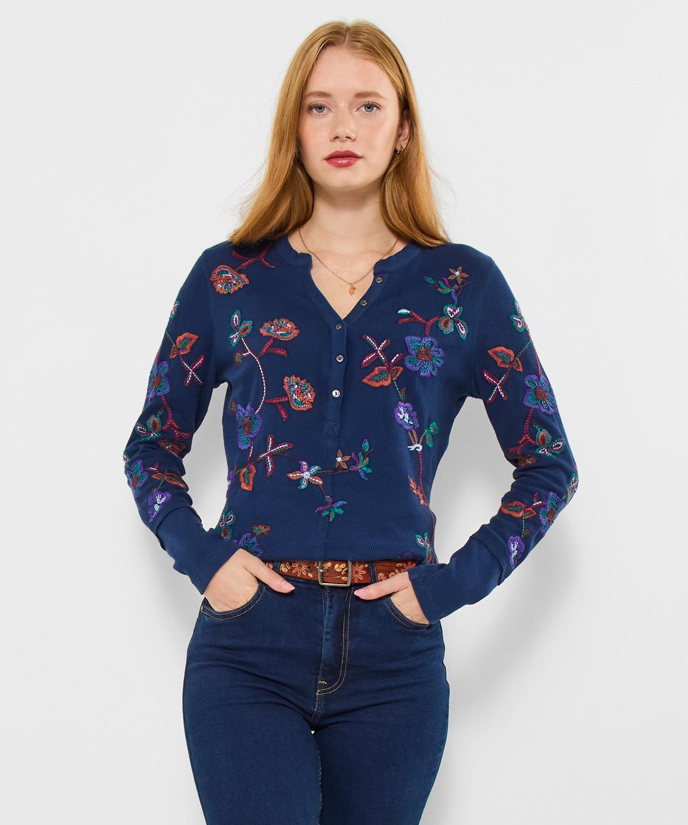 Joe Browns Stretch Jersey Top mit Stickerei  