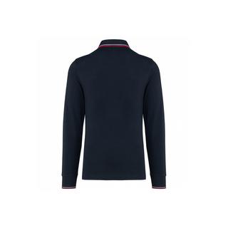 Kariban  polo-shirt aus piqué-strick langarm 