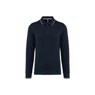 Kariban  polo-shirt aus piqué-strick langarm 