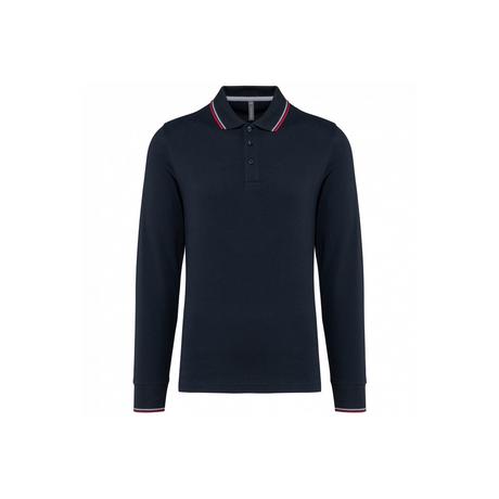 Kariban  polo-shirt aus piqué-strick langarm 