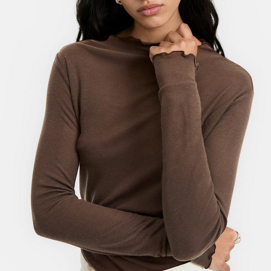La Redoute Collections T-shirt manches longues col montant  