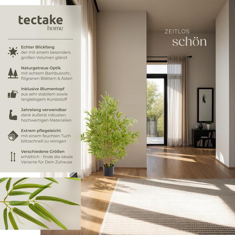 Tectake Albero di bambù artificiale Bambosa Varie misure  